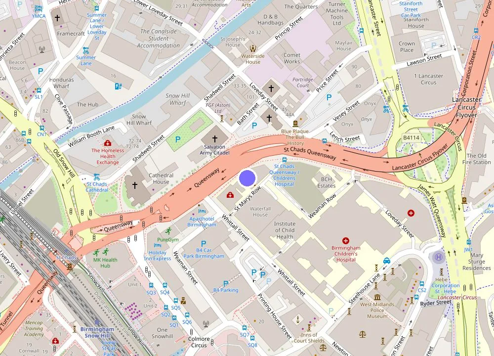 Map: Holiday Inn Express Birmingham - Snow Hill by IHG